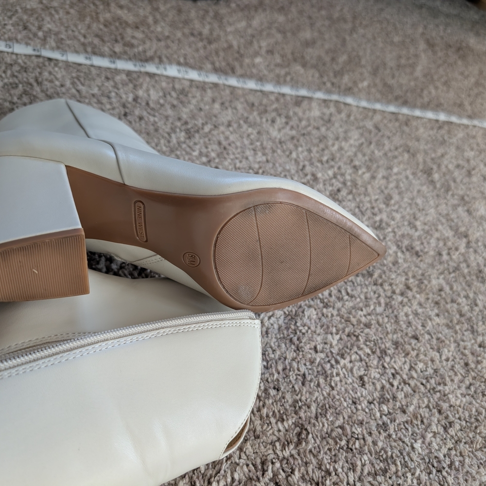 Elegant White Ankle Boots - Picture 2 of 3